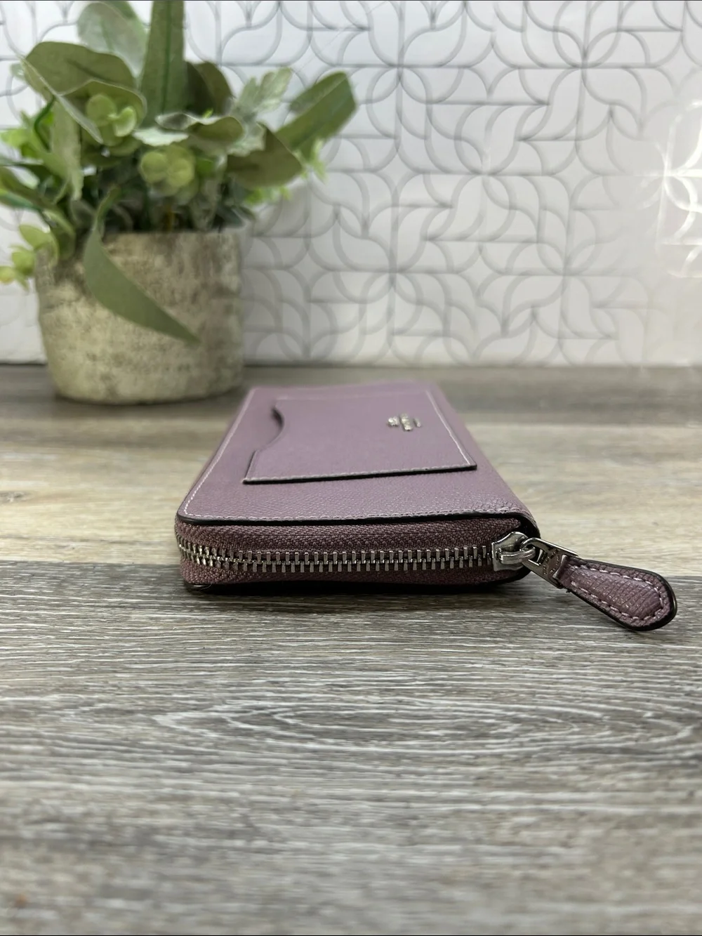Coach Pink Leather Zip Wallet